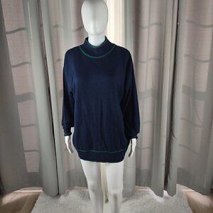 Bill Blass Vintage Blassport Men's Blue & Green Long Sleeve Sweater Size 2X